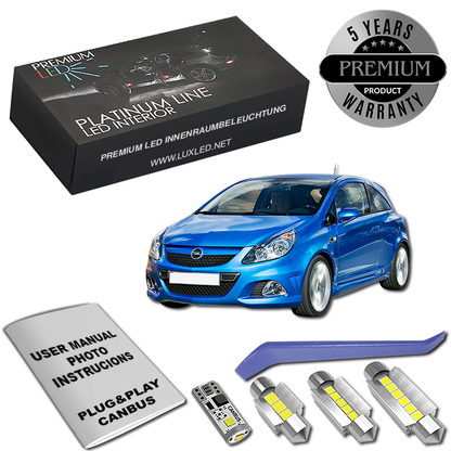 Pachet7 LED-uri Kit Iluminare Interior Opel Corsa D
