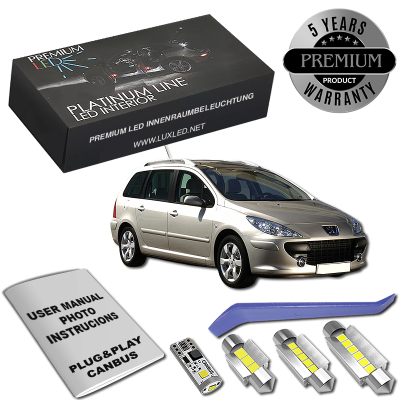 Pachet 8 LED-uri Kit Iluminare Interior Peugeot 307 SW