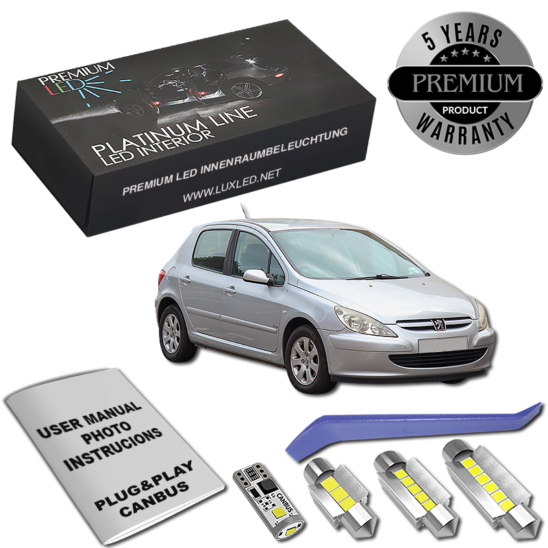 Pachet 7 LED-uri Kit Iluminare Interior Peugeot 307