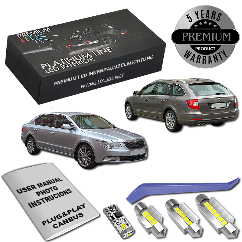 Pachet 18 LED-uri Kit Iluminare Interior Skoda Superb 2 3T